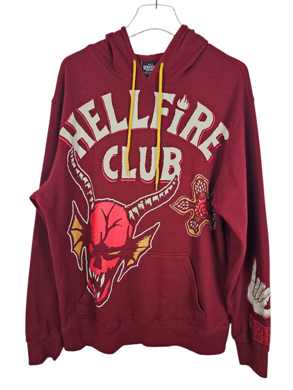 Stranger Things Hellfire Club Maroon Pullover Hoodie 2-Sided Graphic Sweatshirt